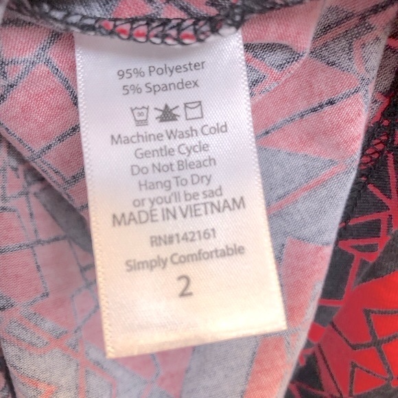 LuLaRoe Adeline dress red/black, size 2 (2-4) - Picture 4 of 8